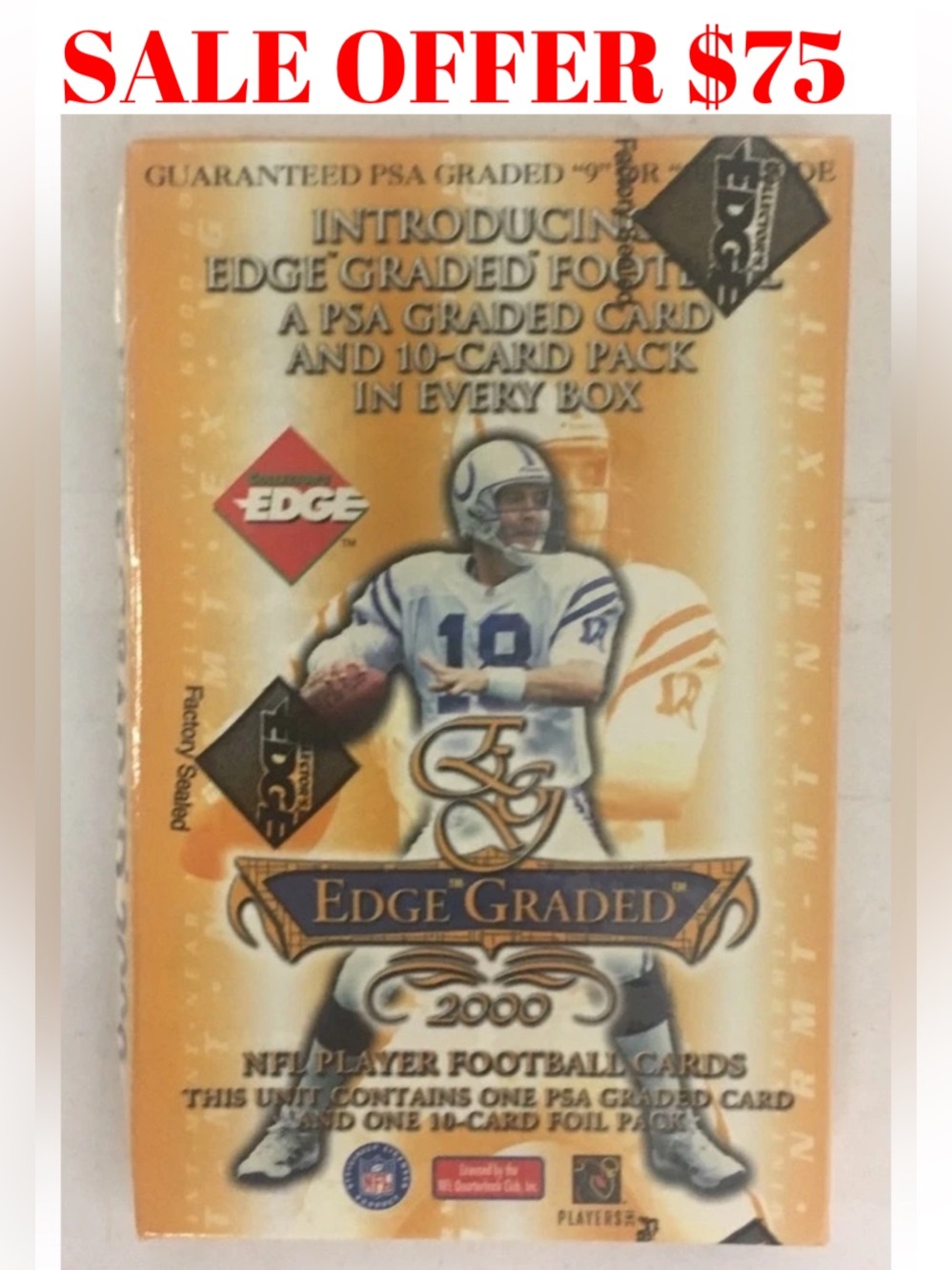 Edge 2000 Factory Sealed NFL Football Card Pack 1 PSA Graded Card Per Pack
